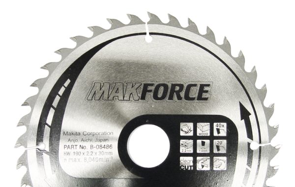 kotouč pilový dřevo MAKFORCE 190x2.2x30mm 40Z = new B-32340