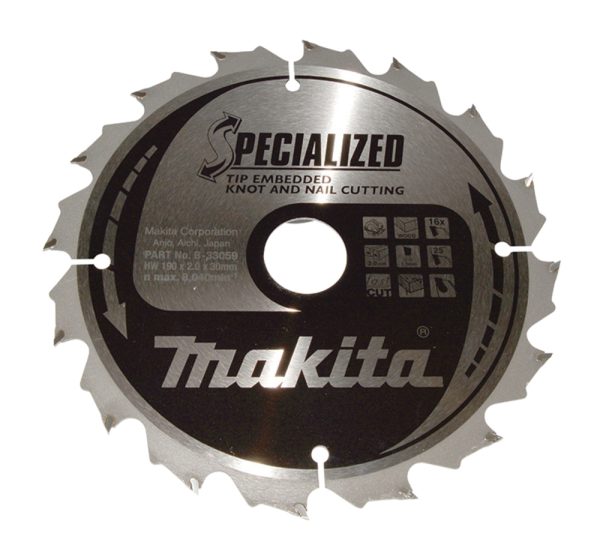 kotouč pilový dřevo SPECIALIZED se zapuštěnými zuby 190x2x30mm 16Z = old B-09357