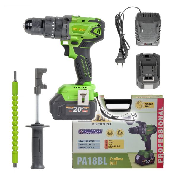 Aku vrtací šroubovák s příklepem Procraft PA18BL