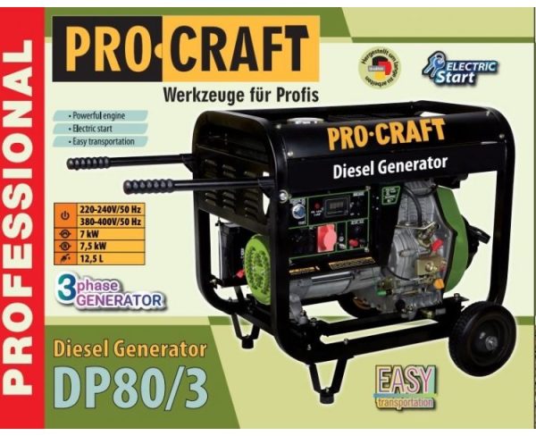 Elektrocentrála naftova Procraft DP80/3