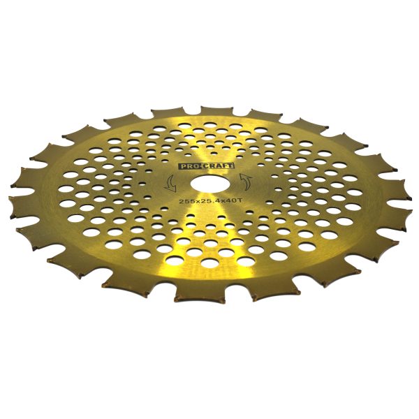 Nůž křovinořezu (kotouč) (D255*25.4) 40Т  (oboustranný) (gold) PROCRAFT - Image 2