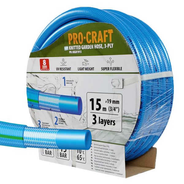 Modrá zahradní hadice Procraft PR-3KGH1915 3 vrstvy, 3/4" 15 m
