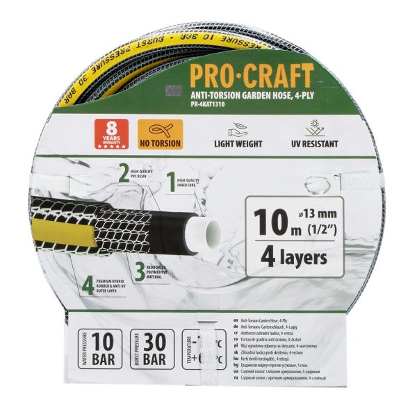 Černo-žlutá zahradní hadicí Procraft PR-4KAT1310