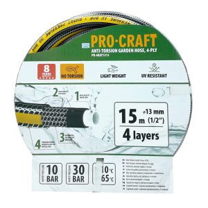 Černo-žlutá zahradní hadicí Procraft PR-4KAT1315