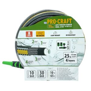 Černo-žlutá zahradní hadicí Procraft PR-4KAT1325F