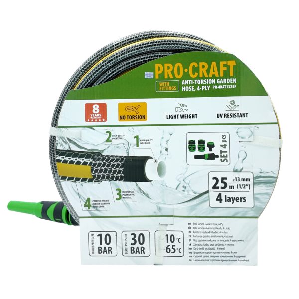Černo-žlutá zahradní hadicí Procraft PR-4KAT1325F