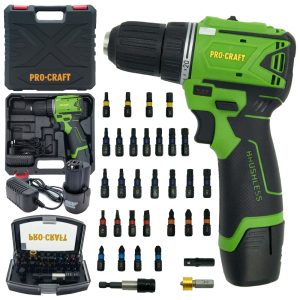 Aku vrtací šroubovák Procraft SPA12BL Brushless se sadou bitů BS-32