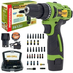 Aku vrtací šroubovák Procraft SPA12Li Compact se sadou bitů BS-32