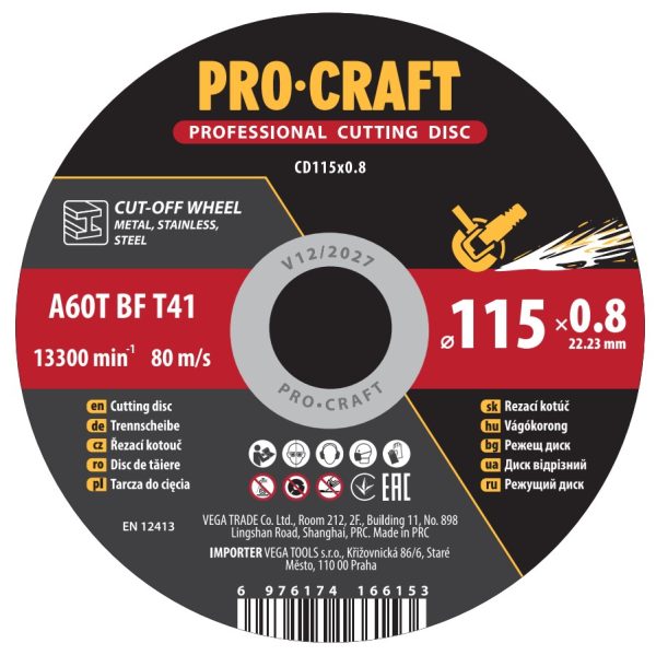 Řezný kotouč Procraft CD115x0.8