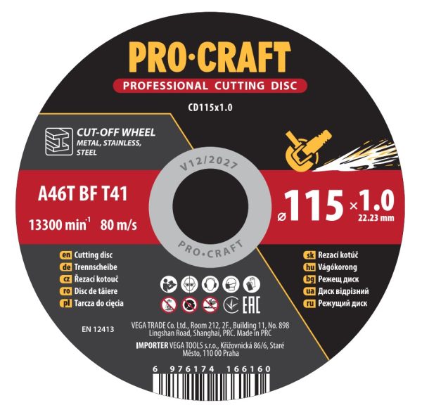 Řezný kotouč Procraft CD115x1.0
