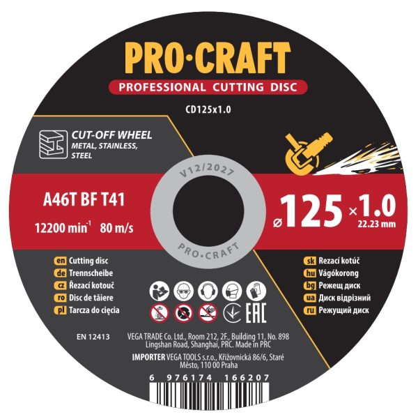 Řezný kotouč Procraft CD125x1.0