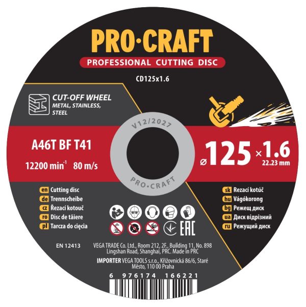 Řezný kotouč Procraft CD125x1.6