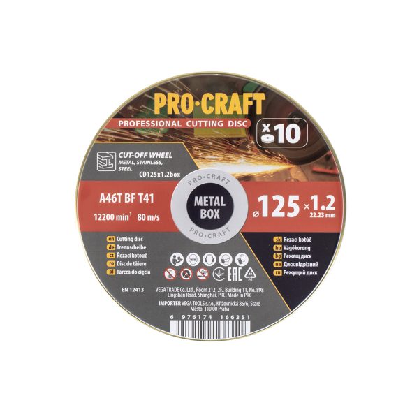 Sada řezných kotoučů Procraft CD125x1.2b