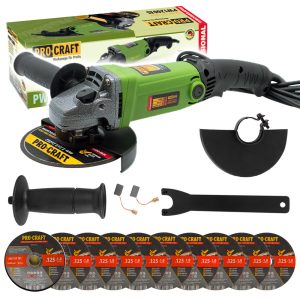 Bruska úhlová Procraft PW1200ES + 10x řezný kotouč CD125x1.0b v kovovém boxu