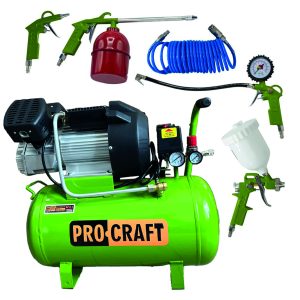 Kompresor Procraft AC52-2 a set příslušenství ke kompresoru 5 ks