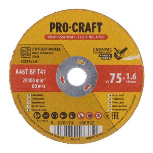 Keramický řezný kotouč Procraft YCD75x1.6