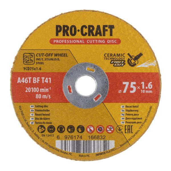 Keramický řezný kotouč Procraft YCD75x1.6