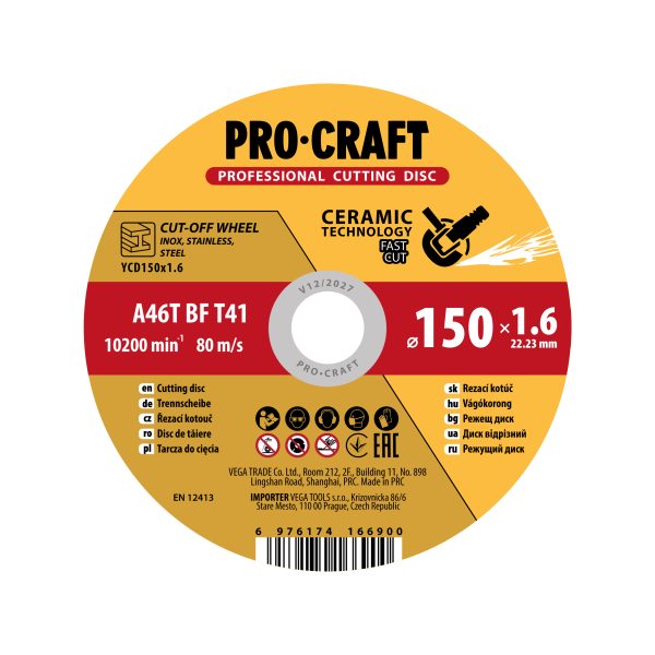 Keramický řezný kotouč Procraft YСD150x1.6