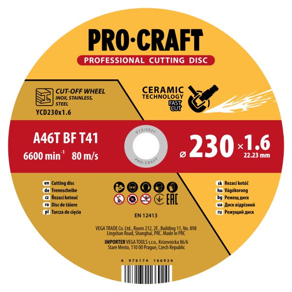 Keramický řezný kotouč Procraft YСD230x1.6