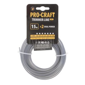 Struna žací (s výstuhou) (2.4mm) (15m) čtverec PROCRAFT KV/J-2.4/15