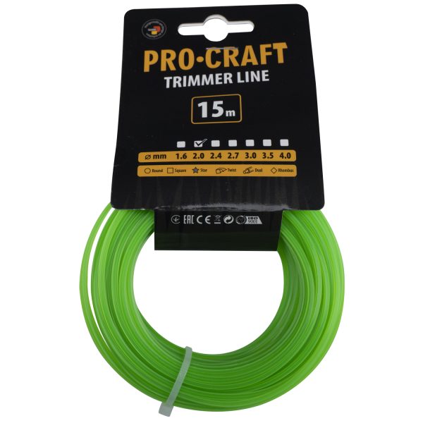 Struna žací (2mm) (15m) hvězda PROCRAFT ZV-2/15