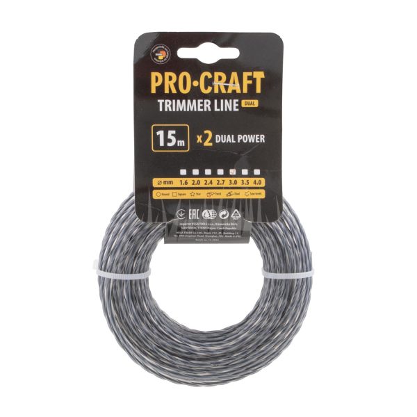 Struna žací (s výstuhou) (3mm) (15m) spirála PROCRAFT SP/J-3/15