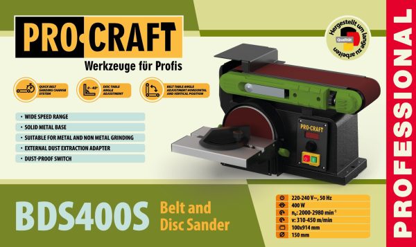 Kombinovaná pásová a kotoučová bruska Procraft BDS400S - Image 15