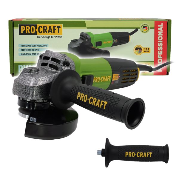 Bruska úhlová Procraft PW1050 + rychloupínací matice, 10x řezný kotouč, 2x lamelový kotouč - Image 8