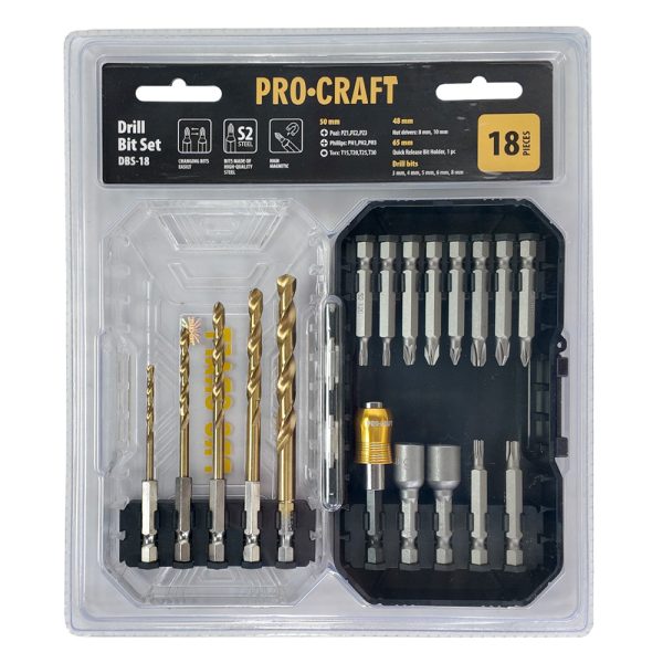 Sada vrtáků a bitů Procraft DBS-18, S2 - Image 5