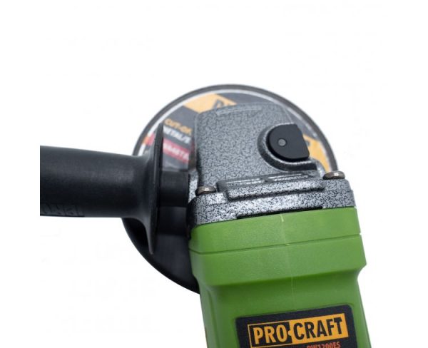 Bruska úhlová Procraft PW1200ES + rychloupínací matice RM14, 10x řezný kotouč CD125x1.0b v boxu - Image 6