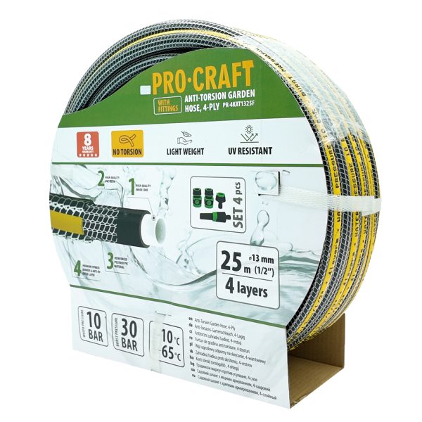 Černo-žlutá zahradní hadicí Procraft PR-4KAT1325F - Image 3