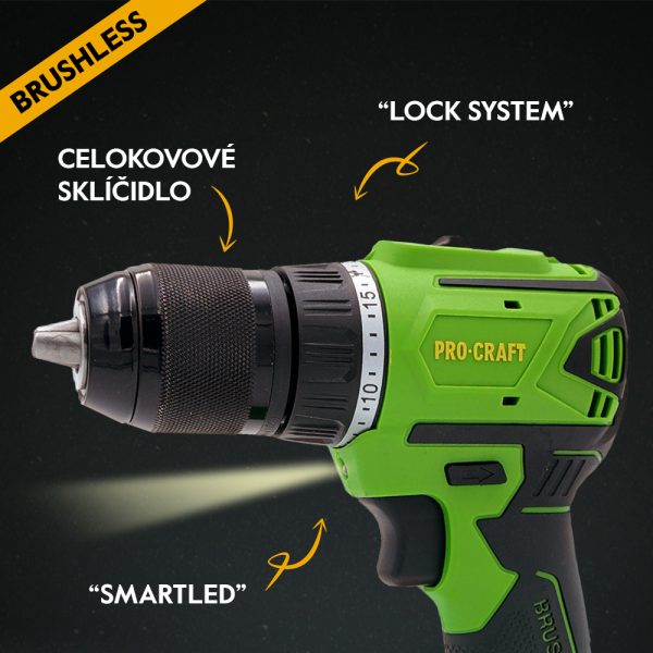 Aku vrtací šroubovák Procraft SPA18LiN Brushless se sadou bitů IBS-41 - Image 4