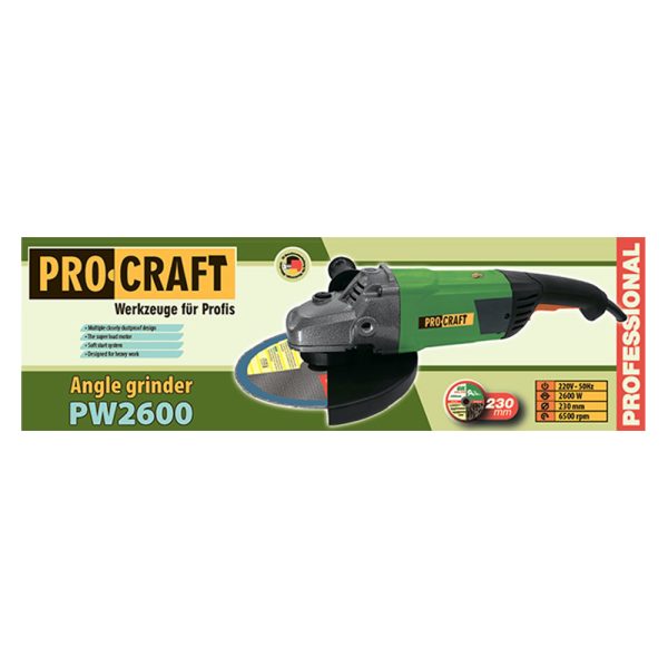 Bruska úhlová PROCRAFT PW2600, 230mm - Image 11