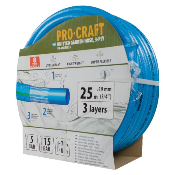 Modrá zahradní hadice Procraft PR-3KGH1925 3 vrstvy, 3/4" 25 m - Image 3