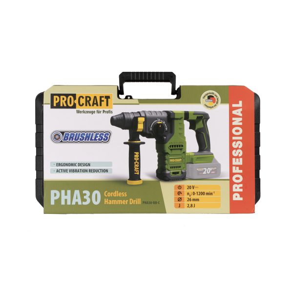 Aku vrtací kladivo Procraft PHA30bb (bez baterie a nabíječky v kufru) - Image 12