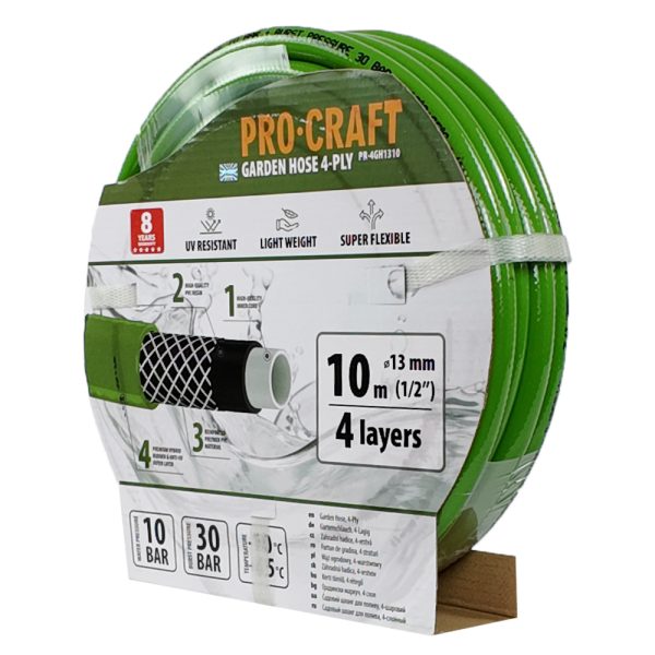 Zelená zahradní hadice Procraft PR-4GH1310 4 vrstvy, 1/2" 10 m - Image 4