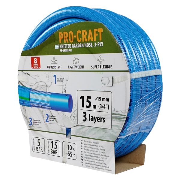 Modrá zahradní hadice Procraft PR-3KGH1915 3 vrstvy, 3/4" 15 m - Image 3